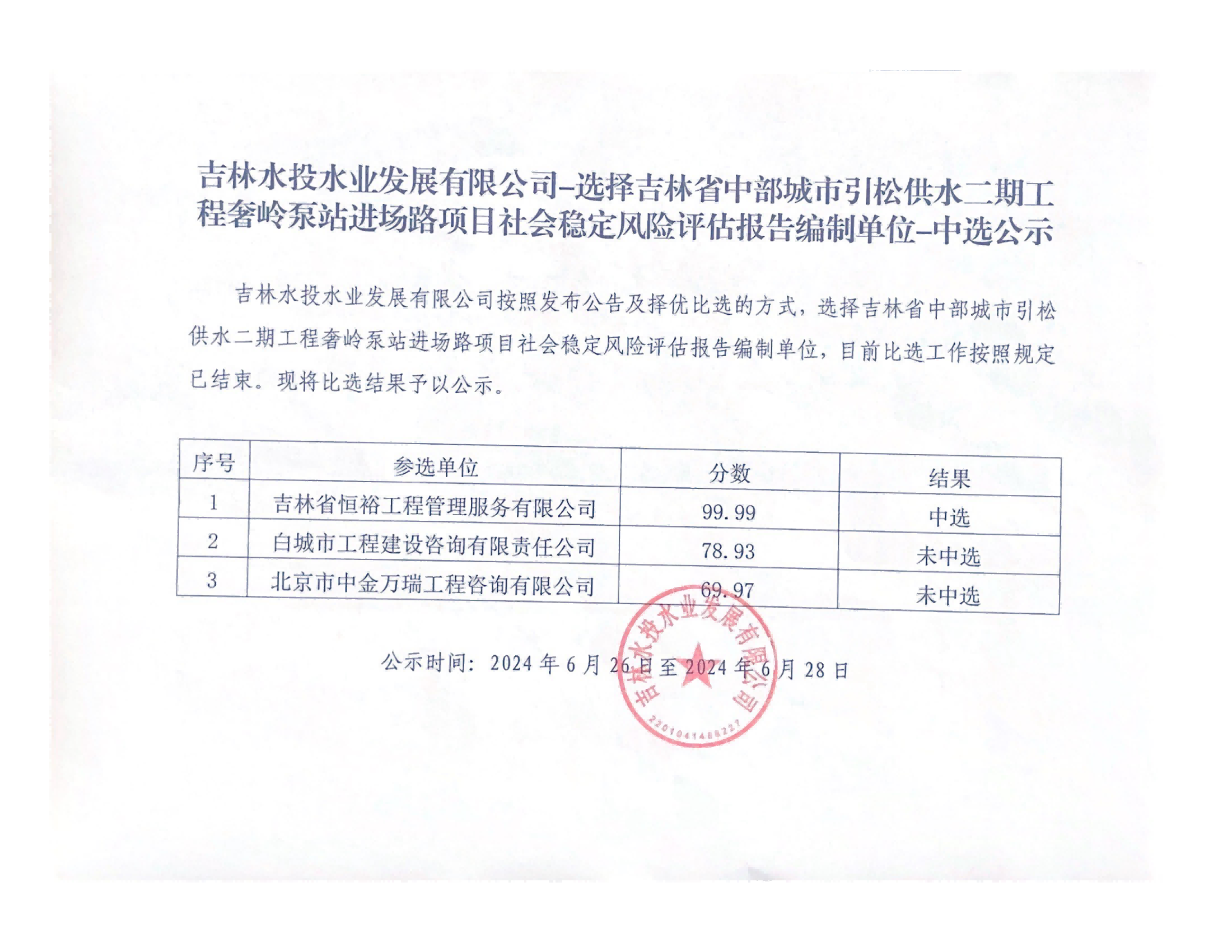 吉林水投水业发展有限公司-选择吉林省中部城市引松供水二期工程奢岭泵站进场路项目社会稳定风险评估报告编制单位-中选公示_00(1).png